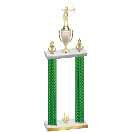 Double Green Carbon Fiber First Place Archery Trophy