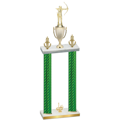 Double Green Carbon Fiber First Place Archery Trophy