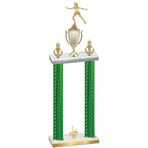Double Green Carbon Fiber First Place Skater Trophy