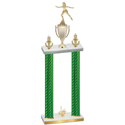 Double Green Carbon Fiber First Place Skater Trophy