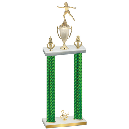 Double Green Carbon Fiber Second Place Skater Trophy