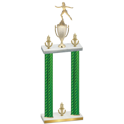 Double Green Carbon Fiber Victory Skater Trophy
