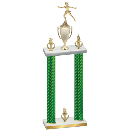 Double Green Carbon Fiber Victory Skater Trophy