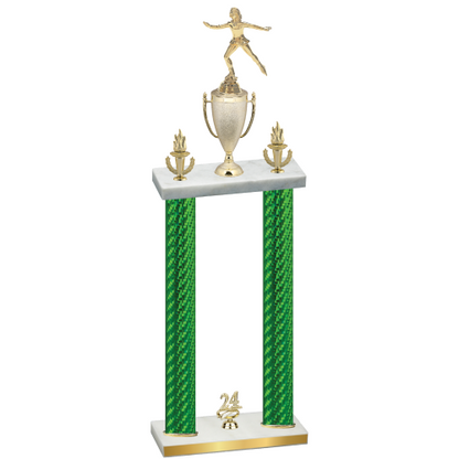 Double Green Carbon Fiber Year Skater Trophy