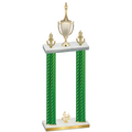 Double Green Carbon Fiber Fourth Place Chess Trophy