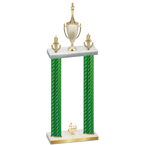 Double Green Carbon Fiber Fourth Place Chess Trophy