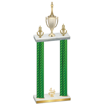Double Green Carbon Fiber Fourth Place Chess Trophy