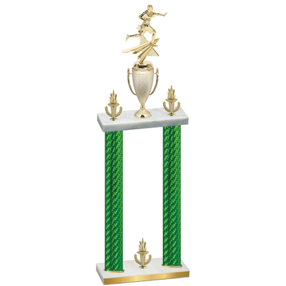 Double Green Carbon Fiber Victory Flag Football Trophy