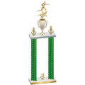 Double Green Carbon Fiber Year Flag Football Trophy