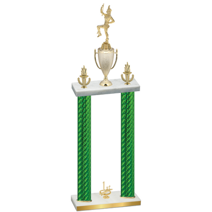 Double Green Carbon Fiber First Place Majorette Trophy