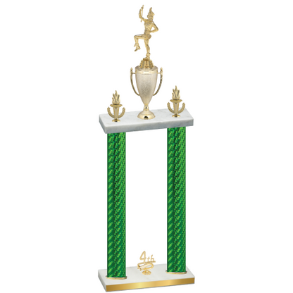 Double Green Carbon Fiber Fourth Place Majorette Trophy