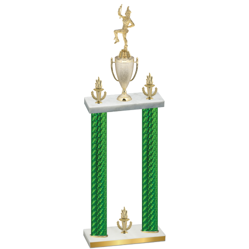 Double Green Carbon Fiber Victory Majorette Trophy