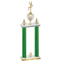 Double Green Carbon Fiber Year Majorette Trophy
