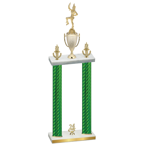 Double Green Carbon Fiber Year Majorette Trophy