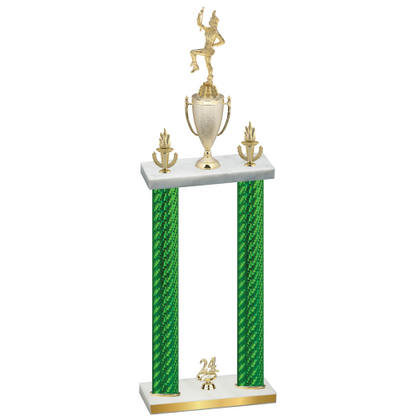 Double Green Carbon Fiber Year Majorette Trophy
