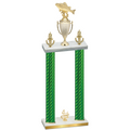 Double Green Carbon Fiber Fourth Place Fishing Trophy