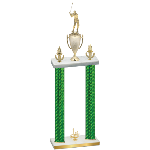 Double Green Carbon Fiber First Place Golf Trophy