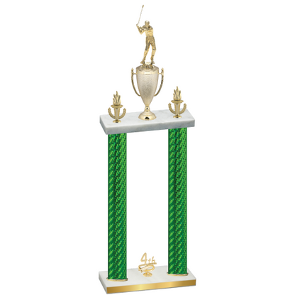 Double Green Carbon Fiber Fourth Place Golf Trophy