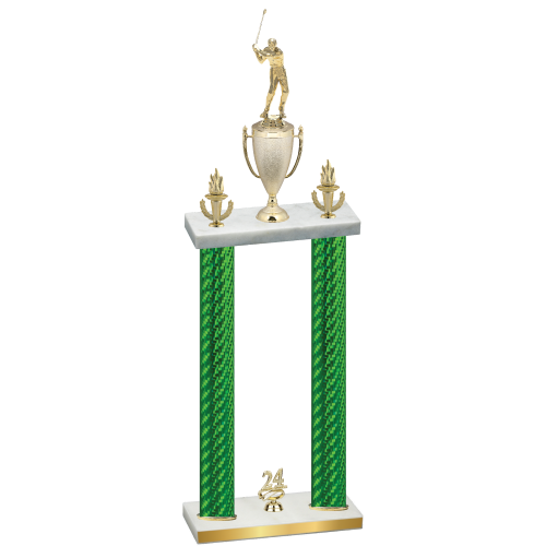 Double Green Carbon Fiber Year Golf Trophy
