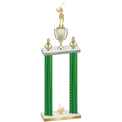 Double Green Carbon Fiber First Place Golf Trophy