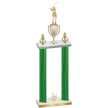 Double Green Carbon Fiber Third Place Golf Trophy