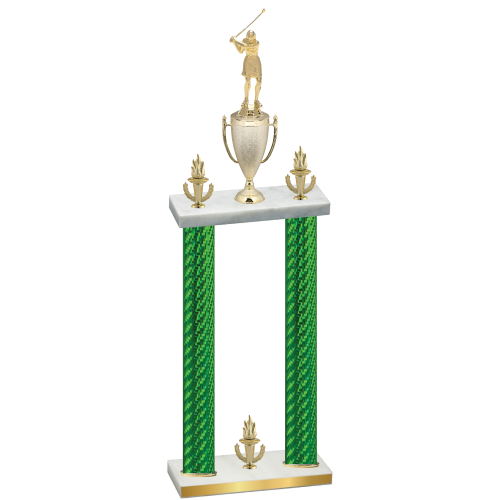 Double Green Carbon Fiber Victory Golf Trophy