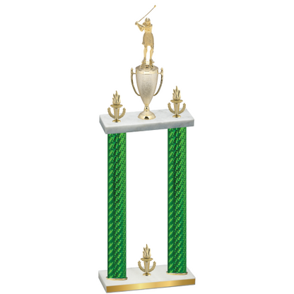 Double Green Carbon Fiber Victory Golf Trophy