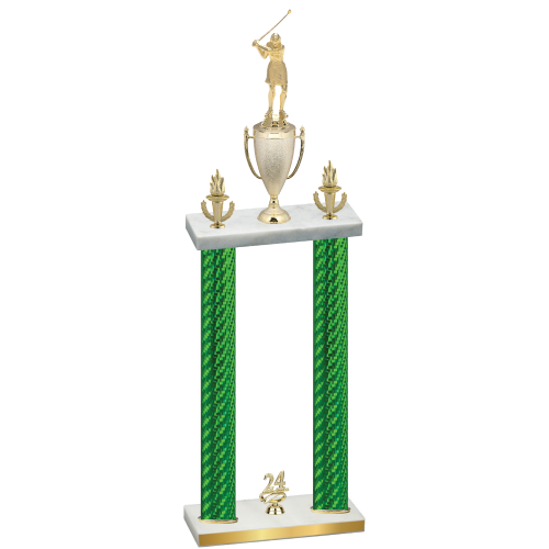 Double Green Carbon Fiber Year Golf Trophy