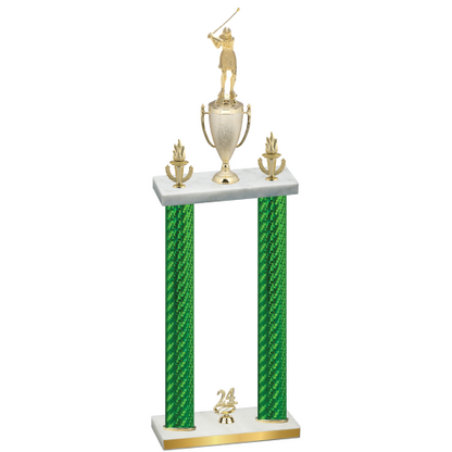 Double Green Carbon Fiber Year Golf Trophy