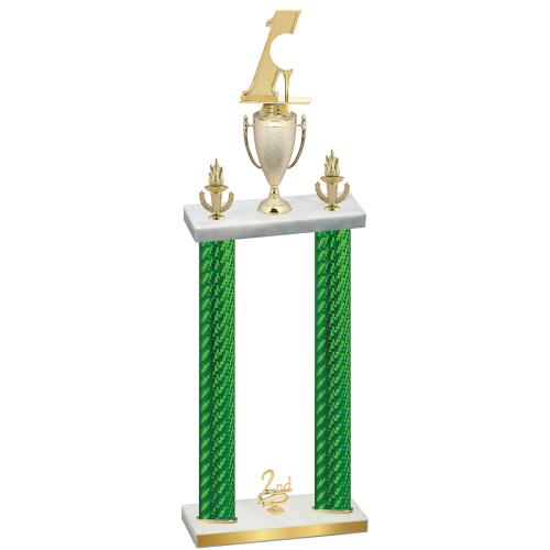 Double Green Carbon Fiber Second Place Golf Trophy