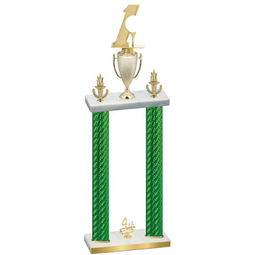 Double Green Carbon Fiber Fourth Place Golf Trophy