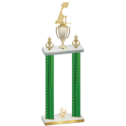 Double Green Carbon Fiber Fourth Place Golf Trophy