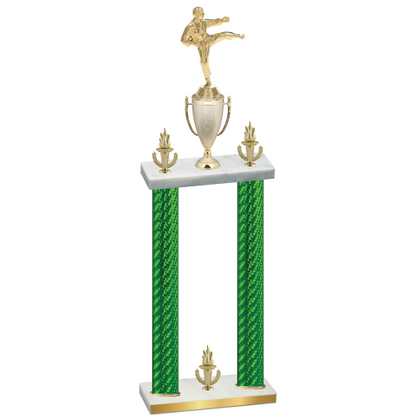 Double Green Carbon Fiber Victory Karate Trophy