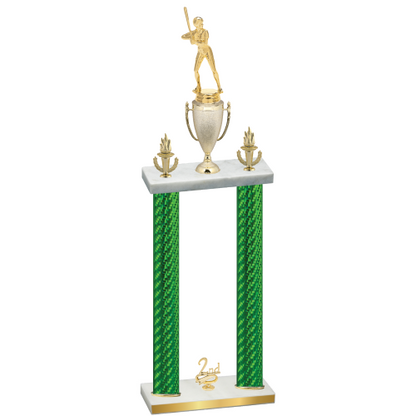 Double Green Carbon Fiber Second Place Softball Trophy