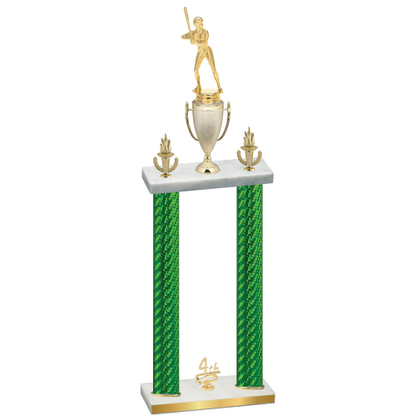 Double Green Carbon Fiber Fourth Place Softball Trophy