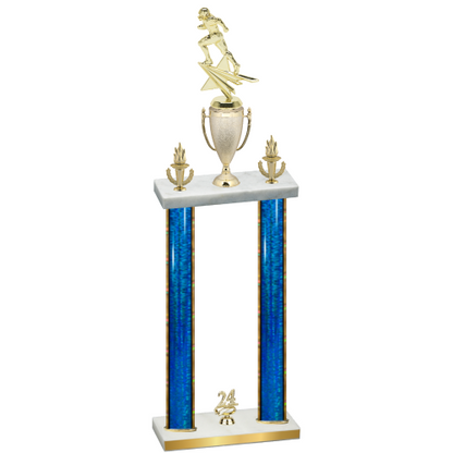 Double Blue Glacier Year Football Trophy
