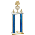 Double Blue Glacier First Place Soccer Trophy