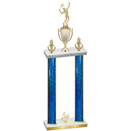 Double Blue Glacier Fourth Place Tennis Trophy