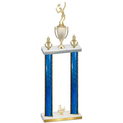 Double Blue Glacier Third Place Tennis Trophy