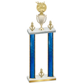 Double Blue Glacier Victory Bowling Trophy