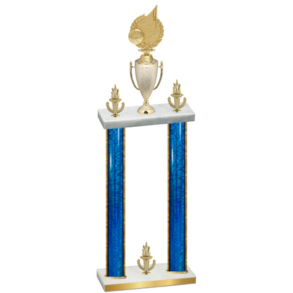 Double Blue Glacier Victory Volleyball Trophy