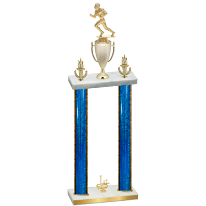 Double Blue Glacier First Place Football Trophy