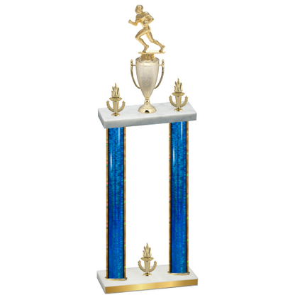 Double Blue Glacier Victory Football Trophy