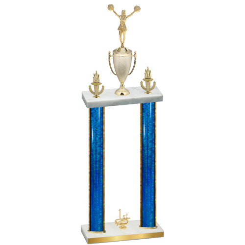 Double Blue Glacier First Place Cheerleading Trophy