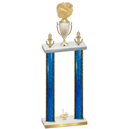 Double Blue Glacier First Place Cheerleading Trophy