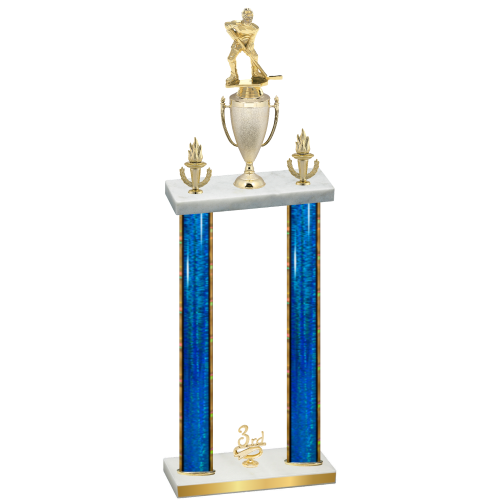 Double Blue Glacier Third Place Hockey Trophy