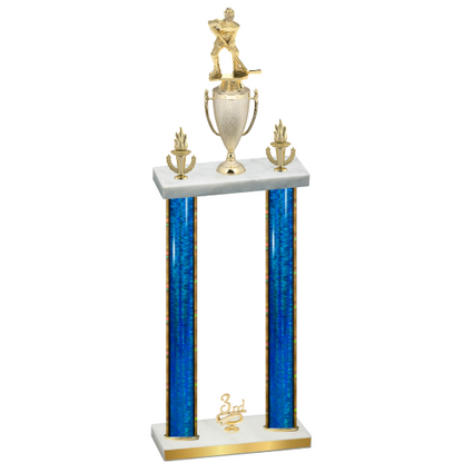 Double Blue Glacier Third Place Hockey Trophy