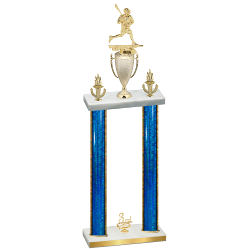 Double Blue Glacier Third Place Lacrosse Trophy