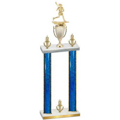 Double Blue Glacier Victory Lacrosse Trophy
