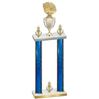 Double Blue Glacier Victory Basketball Trophy